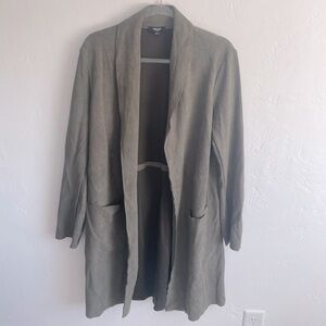 Premise faux leather jacket olive green size Medium